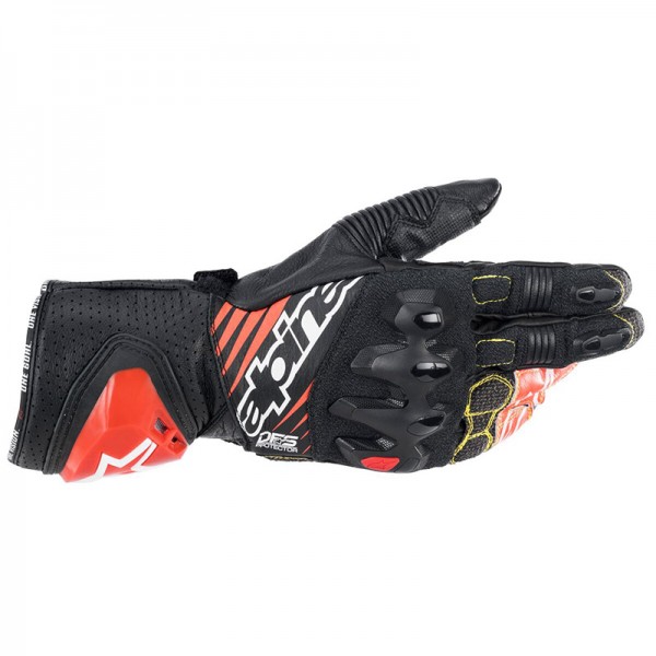 ALPINESTARS GP TECH V2 BLACK WHITE RED GLOVES