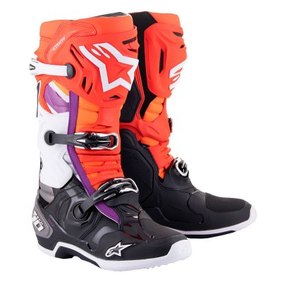 ALPINESTARS TECH 10 BLACK RED ORANGE BOOTS