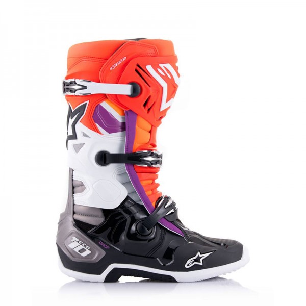 ALPINESTARS TECH 10 BLACK RED ORANGE BOOTS