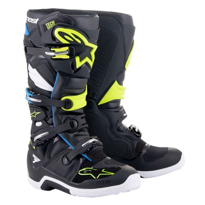 ALPINESTARS TECH 7 BLACK BLUE YELLOW BOOTS ALPINESTARS TECH 7 BLACK BLUE YELLOW BOOTS