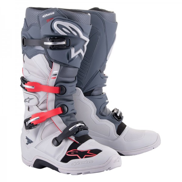 ALPINESTARS TECH 7 ENDURO GREY RED BOOTS