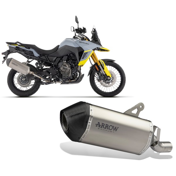 ARROW SONORA TITANIUM EXHAUST MUFFLER WITH CARBY TAIL PIPE FOR SUZUKI V-STROM 800DE 2023-2025 PART # 72511SK