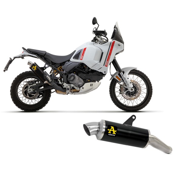 ARROW APPROVED INDY RACE BLACK ALUMINUM SILENCER FOR DUCATI DESERT X 2022 PART # 72638AON