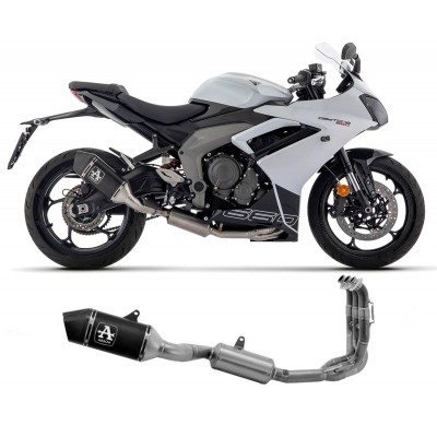 ARROW E5 VELOCE DARK ALUMINIUM FULL SYSTEM EXHAUST FOR TRIUMPH DAYTONA 660 2024 PART # 71507VAN