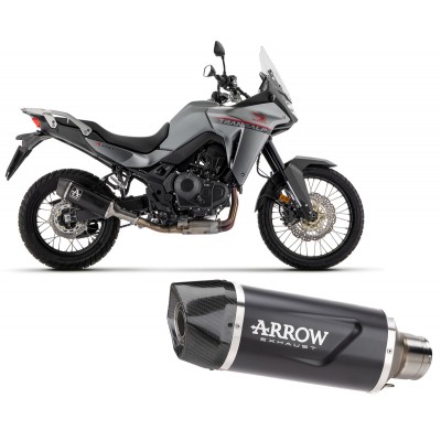 ARROW INDY RACE EVO ALLUM DARK END CAP CARB EXHAUST FOR HONDA XL750 TRANSALP 2023-2024 PART # 72645AKN