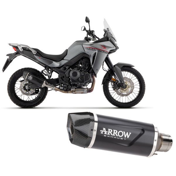 ARROW INDY RACE EVO ALLUM DARK END CAP CARB EXHAUST FOR HONDA XL750 TRANSALP 2023-2024 PART # 72645AKN