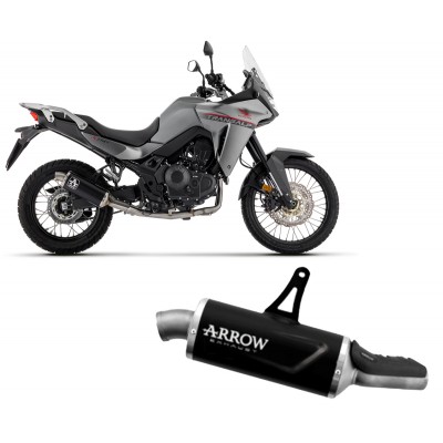 ARROW INDY RACE EVO ALLUM DARK END CAP INOX EXHAUST FOR HONDA XL750 TRANSALP 2023-2024 PART # 72645AON