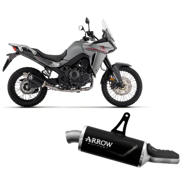 ARROW INDY RACE EVO ALLUM DARK END CAP INOX EXHAUST FOR HONDA XL750 TRANSALP 2023-2024 PART # 72645AON