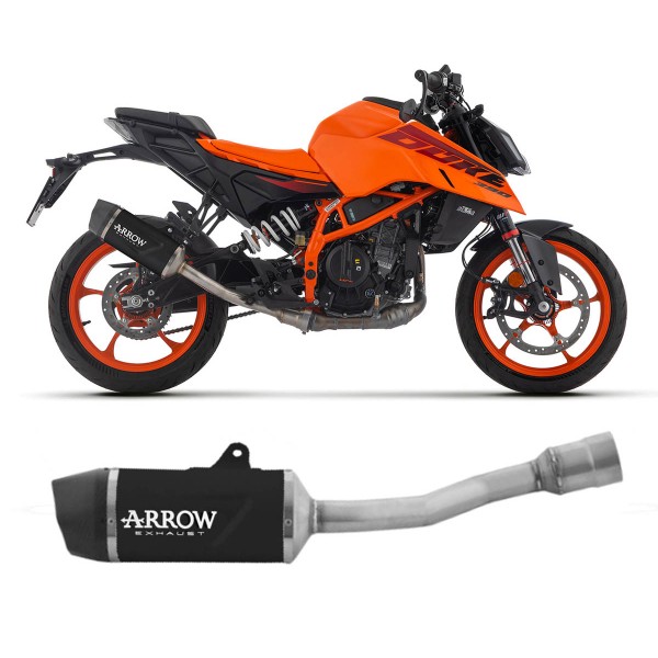 ARROW INDY RACE EVO ALUMINUM DARK EXHAUST FOR KTM 390 DUKE 2024-2025 PART # 71972AKN