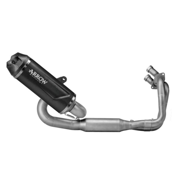 ARROW RACING INDY RACE EVO CARBON END CAP DARK ALUMINUM FULL SYSTEM EXHAUST FOR KAWASAKI NINJA 650 2024 PART # 71065AKN