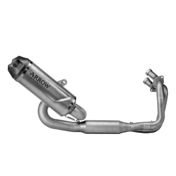 ARROW RACING INDY RACE EVO CARBON END CAP TITANIUM FULL SYSTEM EXHAUST FOR KAWASAKI NINJA 650 2024 PART # 71065PK