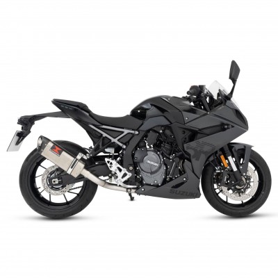 BLACKWIDOW 200 MM OVAL BLACK STAINLESS CARBON TIP SILENCER EXHAUST SYSTEM FOR SUZUKI GSX-8R 2023-2025