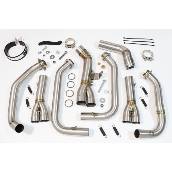 BLACKWIDOW 230MM OVAL BACK STAINLESS SILENCER DE-CAT EXHAUST SYSTEM FOR KAWASAKI NINJA 1000 SX 2020-2024 PART #BN23V