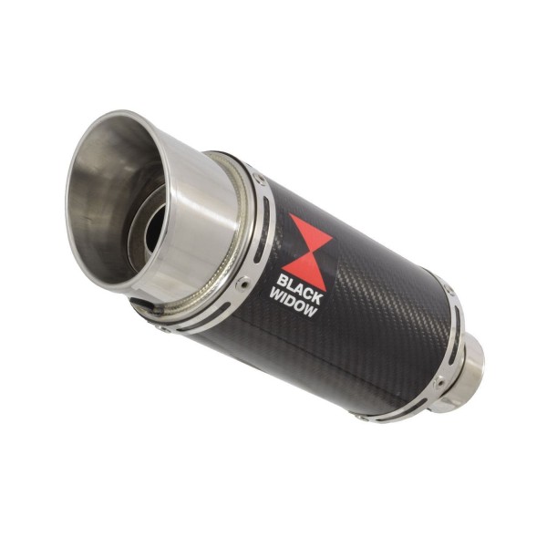 BLACKWIDOW 200MM ROUND CARBON SILENCER EXHAUST SYSTEM FOR KAWASAKI NINJA 1000 SX 2020-2024 PART #200CS/CG20R