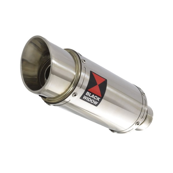 BLACKWIDOW 200MM ROUND STAINLESS SILENCER EXHAUST SYSTEM FOR KAWASAKI NINJA 1000 SX 2020-2024 PART #200SS/SG20R