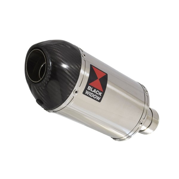 BLACKWIDOW 200MM OVAL STAINLESS SILENCER CARBON TIP EXHAUST SYSTEM FOR KAWASAKI NINJA 1000 SX 2020-2024 PART #200ST/SC20V