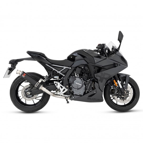 BLACKWIDOW 350 MM ROUND BLACK STAINLESS SILENCER EXHAUST SYSTEM FOR SUZUKI GSX-8R 2023-2025 PART #92441