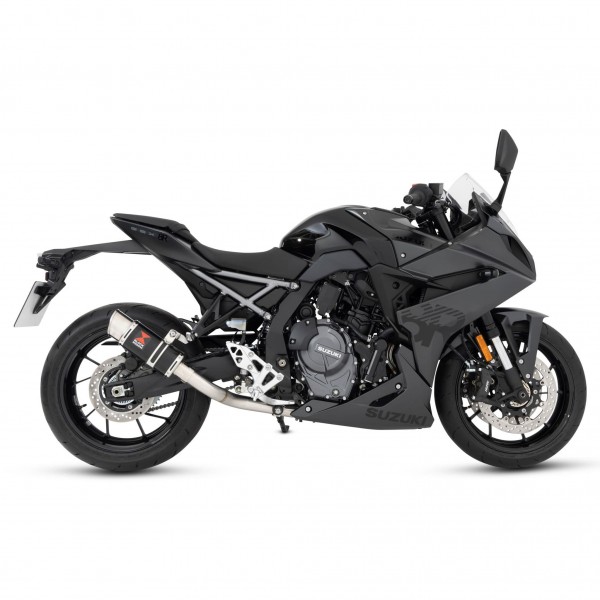 BLACKWIDOW 200 MM ROUND BLACK STAINLESS SILENCER EXHAUST SYSTEM FOR SUZUKI GSX-8R 2023-2025 PART #92447