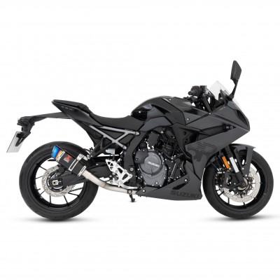 BLACKWIDOW 200 MM ROUND BLACK STAINLESS BLUE TIP SILENCER EXHAUST SYSTEM FOR SUZUKI GSX-8R 2023-2025 PART #92453