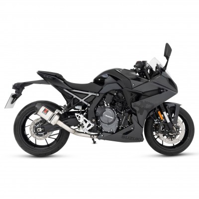 BLACKWIDOW 200 MM OVAL STAINLESS CARBON TIP SILENCER EXHAUST SYSTEM FOR SUZUKI GSX-8R 2023-2025 PART #92455