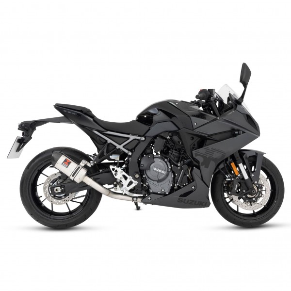BLACKWIDOW 200 MM OVAL STAINLESS CARBON TIP SILENCER EXHAUST SYSTEM FOR SUZUKI GSX-8R 2023-2025 PART #92455