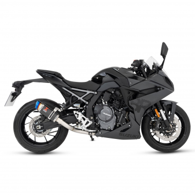 BLACKWIDOW 200 MM ROUND CARBON BLUE TIP SILENCER EXHAUST SYSTEM FOR SUZUKI GSX-8R 2023-2025 PART #92466