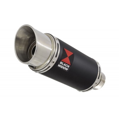 BLACKWIDOW 200MM ROUND BLACK STAINLESS SILENCER EXHAUST SYSTEM FOR KAWASAKI NINJA 1000 SX 2020-2024 PART #BG20R