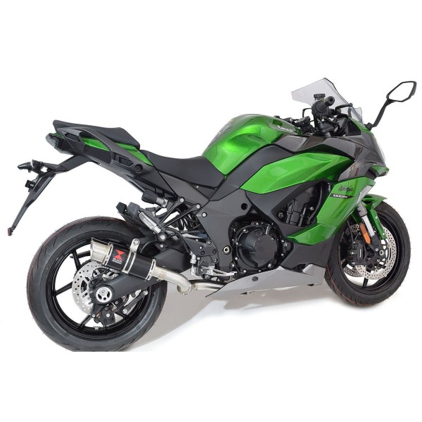 BLACKWIDOW 200MM ROUND BLACK STAINLESS SILENCER EXHAUST SYSTEM FOR KAWASAKI NINJA 1000 SX 2020-2024 PART #BG20R