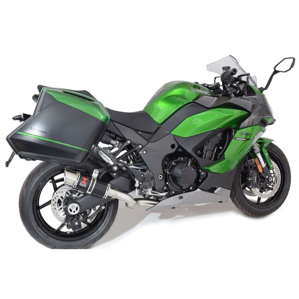 BLACKWIDOW 200MM ROUND BLACK STAINLESS SILENCER EXHAUST SYSTEM FOR KAWASAKI NINJA 1000 SX 2020-2024 PART #BG20R