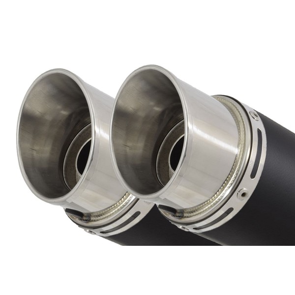 BLACKWIDOW 230MM GP ROUND BLACK STAINLESS SILENCER EXHAUST SYSTEM FOR KAWASAKI NINJA 1000 SX 2020-2024 PART #BG23R