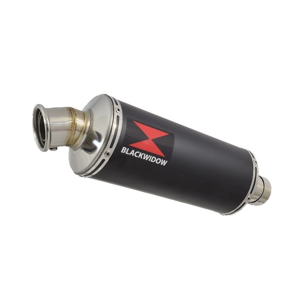 BLACKWIDOW 300MM ROUND BLACK STAINLESS SILENCER EXHAUST SYSTEM FOR KAWASAKI NINJA 1000 SX 2020-2024 PART #BN30R