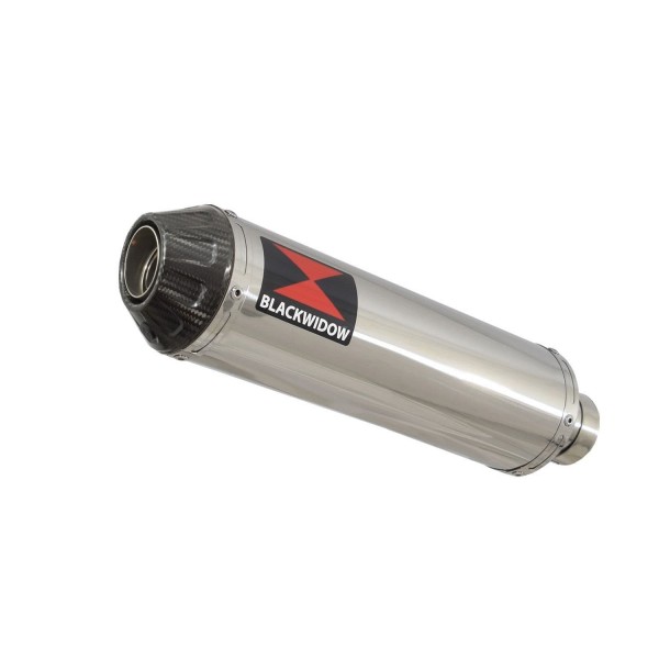 BLACKWIDOW 370MM ROUND STAINLESS SILENCER CARBON TIP EXHAUST SYSTEM FOR KAWASAKI NINJA 1000 SX 2020-2024 PART #SC37R