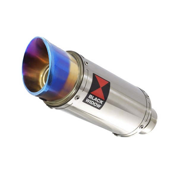 BLACKWIDOW  200MM ROUND BLUE TIP STAINLESS SILENCER EXHAUST SYSTEM FOR KAWASAKI NINJA 1000 SX 2020-2024 PART #SL20R