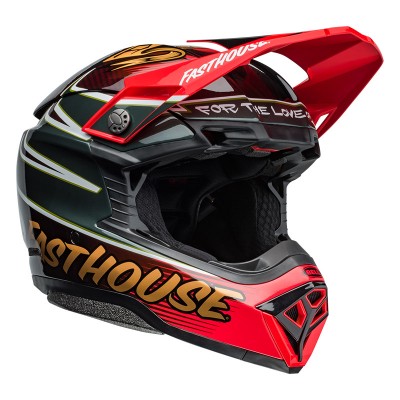 BELL MOTO-10 SPHERICAL FASTHOUSE DITD 24 RED GOLD HELMET