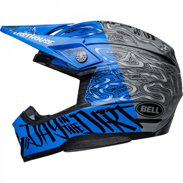 BELL MOTO-10 SPHERICAL FASTHOUSE DITD LTD BLUE HELMET