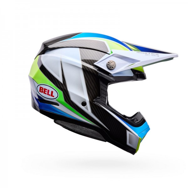 BELL MOTO-10 SPHERICAL GRID WHITE BLUE HELMET