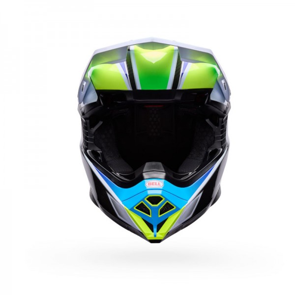 BELL MOTO-10 SPHERICAL GRID WHITE BLUE HELMET