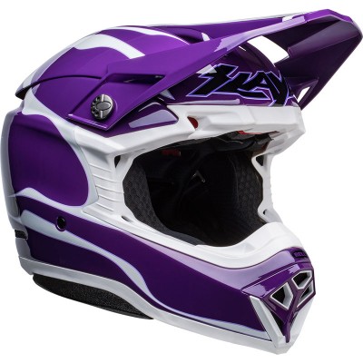 BELL MOTO-10 SPHERICAL SLAYCO LTD PURPLE WHITE HELMET
