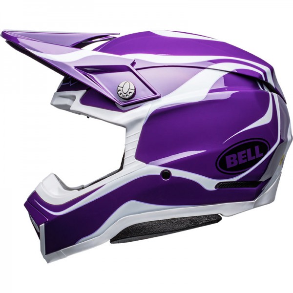 BELL MOTO-10 SPHERICAL SLAYCO LTD PURPLE WHITE HELMET