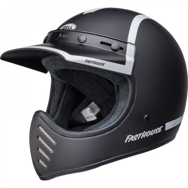 BELL MOTO-3 FASTHOUSE OLD ROAD BLACK WHITE HELMET