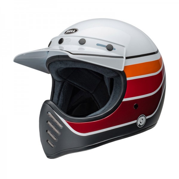 BELL MOTO-3 RSD SADDLEBACK ECE6 WHITE BLACK HELMET