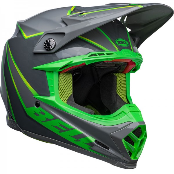BELL MOTO-9S FLEX SPRITE GREY GREEN HELMET