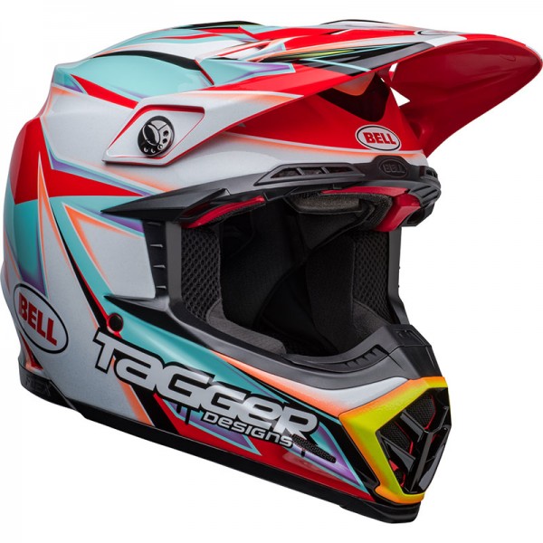 BELL MOTO-9S FLEX TAGGER EDGE WHITE AQUA HELMET