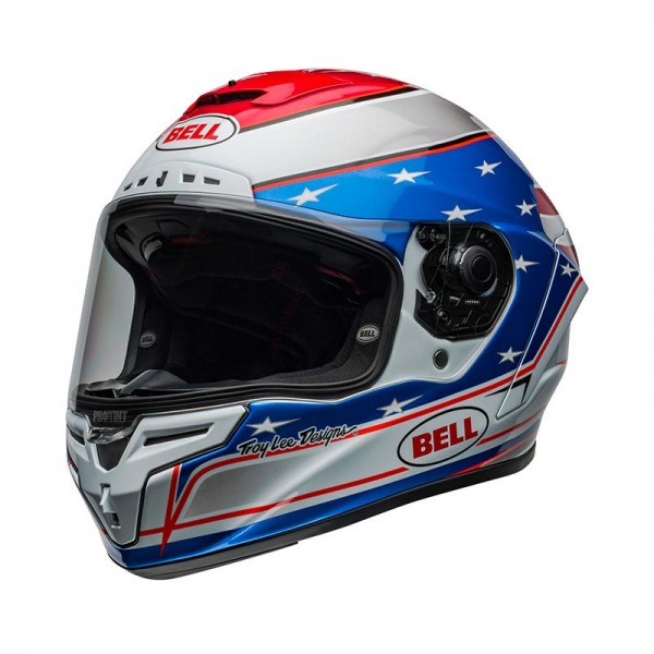 BELL RACE STAR FLEX DLX BEAUBIER 24 WHITE BLUE HELMET