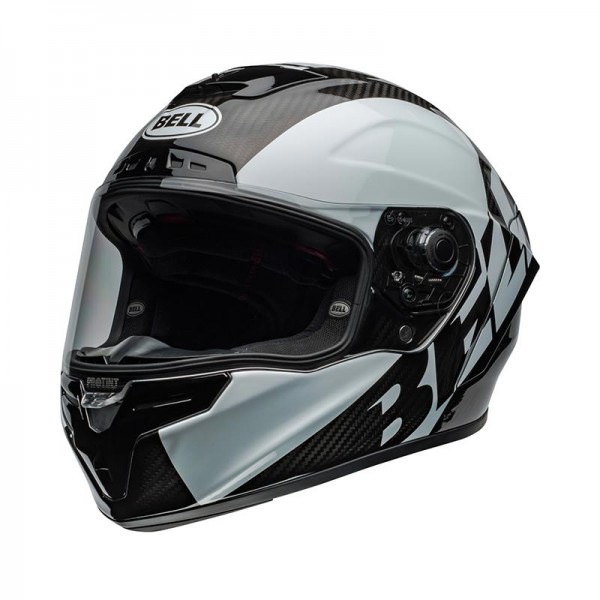 BELL RACE STAR FLEX DLX OFFSET BLACK WHITE GLOSS HELMET