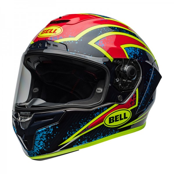 BELL RACE STAR FLEX DLX XENON BLUE RETINA GLOSS HELMET