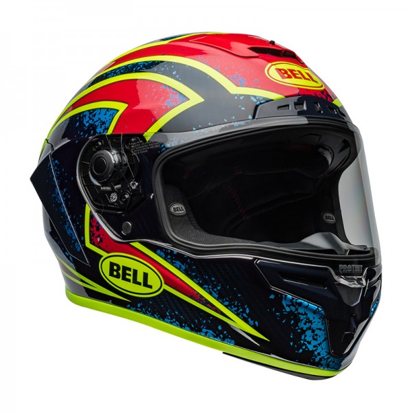 BELL RACE STAR FLEX DLX XENON BLUE RETINA GLOSS HELMET