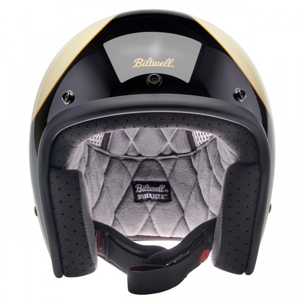 BILTWELL BONANZA SCALLOP GLOSS VINTAGE WHITE BLACK HELMET