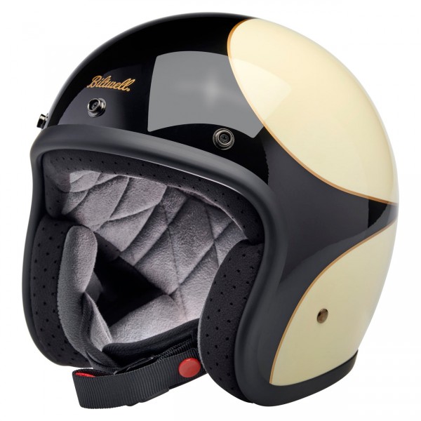 BILTWELL BONANZA SCALLOP GLOSS VINTAGE WHITE BLACK HELMET