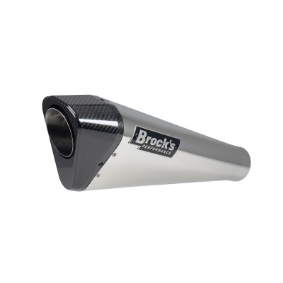 BROCK PENTA-CARBON FULL SYSTEM 15 MUFFLER POLISHED FOR KAWASAKI ZX-6R 2009-2023 PART # 366726